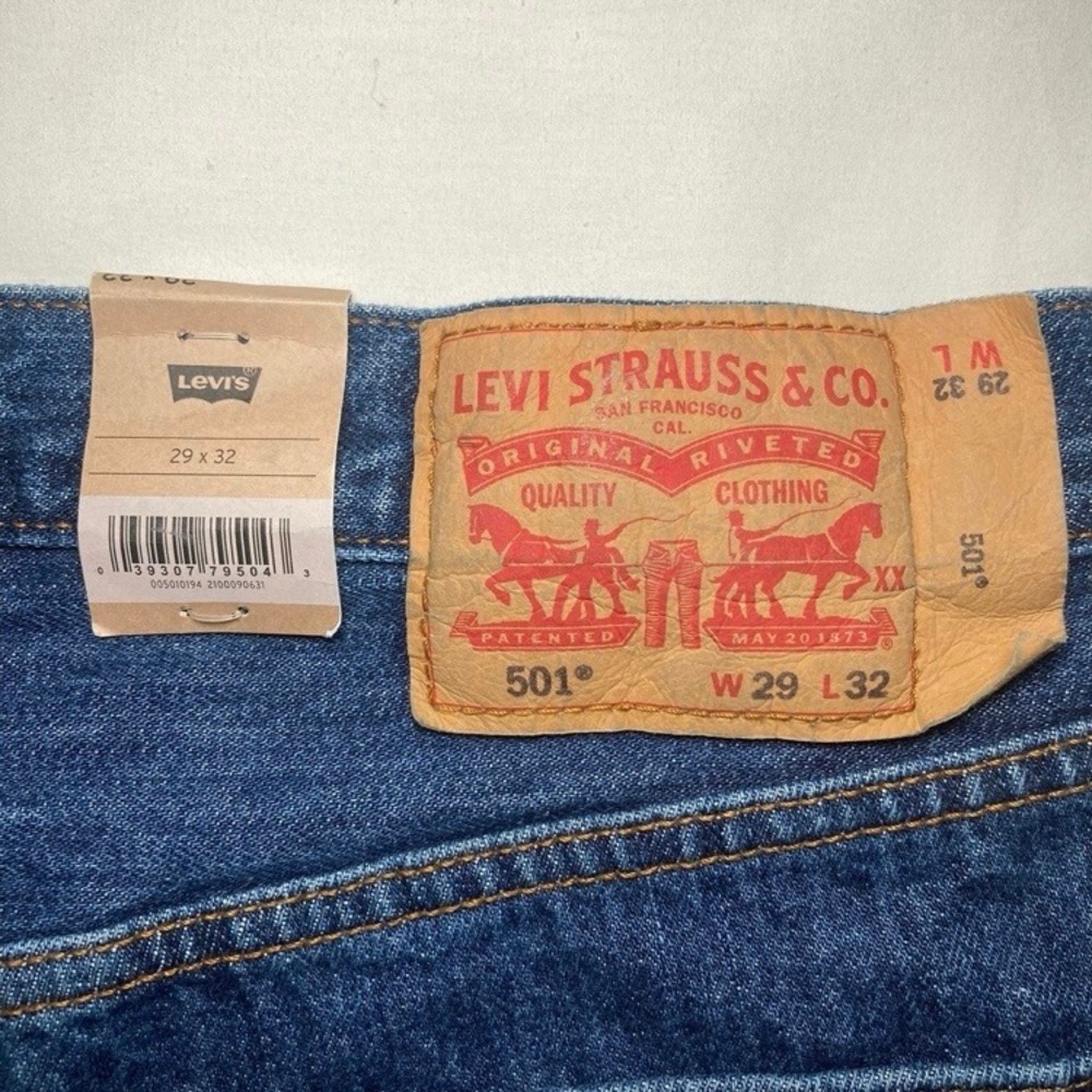 Levi's 501 Jeans Mens Small 29x32 Original Fit Blue Straight Leg Denim NWT - Picture 8 of 10